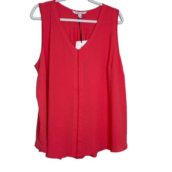 41 Hawthorn V-Neck Sleeveless Top Red NWT Plus Size 2X Blouse - Picture 2 of 8